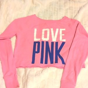 Pink crop top sweater size small